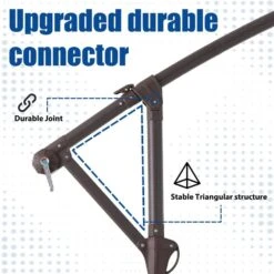 Curvy 10 Ft. Steel Large Cantilever Patio Umbrella With Cross Base In Peacock Blue -More Furniture Store cantilever umbrellas s 10xjs pblue 4f 1000