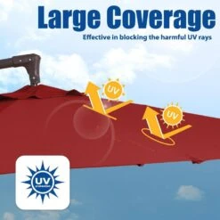 Curvy 10 Ft. Steel Large Cantilever Patio Umbrella With Cross Base In Red -More Furniture Store cantilever umbrellas s 10xjs red 1f 1000