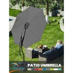 Curvy 11 Ft. Steel Large Cantilever Patio Umbrella With Sandbag And Cross Base In Gray -More Furniture Store cantilever umbrellas s 11xjs gray 31 1000