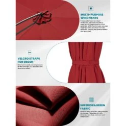 Curvy 11 Ft. Steel Large Cantilever Patio Umbrella With Sandbag And Cross Base In Red -More Furniture Store cantilever umbrellas s 11xjs red a0 1000