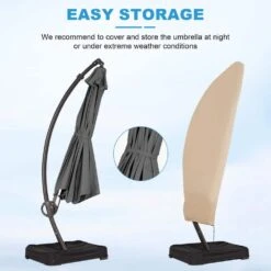 10 Ft. L Outdoor Aluminum Curvy Cantilever Offset Hanging Patio Umbrella With Sandbag Base And Cover In Gray -More Furniture Store cantilever umbrellas tjwt10 gray 77 1000