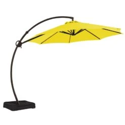 10 Ft. L Outdoor Aluminum Curvy Cantilever Umbrella Offset Hanging Patio Umbrella With Sandbag And Cover In Yellow -More Furniture Store cantilever umbrellas tjwt10 ye 77 1000
