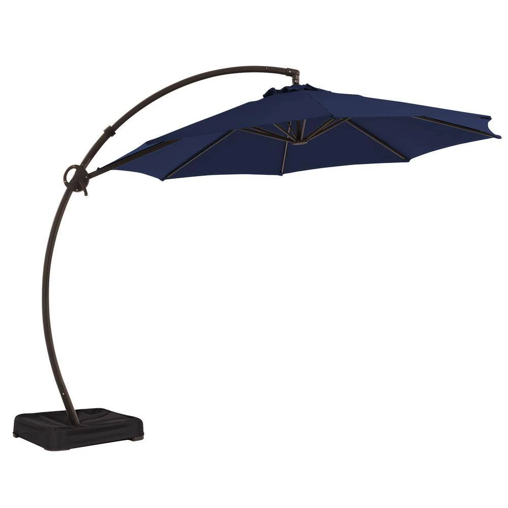 12 Ft. L Outdoor Aluminum Curvy Cantilever Offset Hanging Patio Umbrella With Sandbag Base And Cover In Navy 4 12 Ft. L Outdoor Aluminum Curvy Cantilever Offset Hanging Patio Umbrella With Sandbag Base And Cover In Navy - Image 4