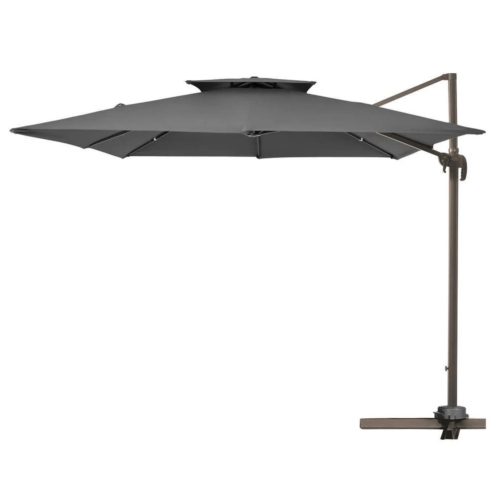 9 Ft. 360° Rotation Cantilever Patio Umbrella With Cover And Crank In Grey 2 9 Ft. 360° Rotation Cantilever Patio Umbrella With Cover And Crank In Grey - Image 2
