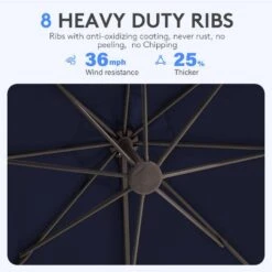 11 Ft. Outdoor Cantilever Offset Umbrella Patio Umbrella With Sandbag And Cover In Navy -More Furniture Store cantilever umbrellas wts11 nv a0 1000