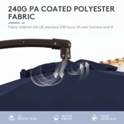 11 Ft. Outdoor Cantilever Offset Umbrella Patio Umbrella With Sandbag And Cover In Navy -More Furniture Store cantilever umbrellas wts11 nv c3 1000