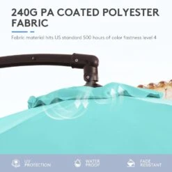 11 Ft. Outdoor Cantilever Offset Umbrella Patio Umbrella With Sandbag And Cover In Peacock Blue -More Furniture Store cantilever umbrellas wts11 pb c3 1000