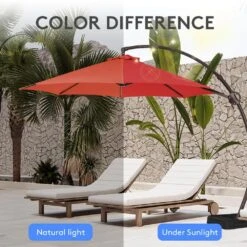 11 Ft.Outdoor Cantilever Offset Umbrella Patio Umbrella With Sandbag And Cover In Pumpkin 12 11 Ft.Outdoor Cantilever Offset Umbrella Patio Umbrella With Sandbag And Cover In Pumpkin -More Furniture Store cantilever umbrellas wts11 pp 4f 1000