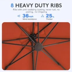 11 Ft.Outdoor Cantilever Offset Umbrella Patio Umbrella With Sandbag And Cover In Pumpkin 11 11 Ft.Outdoor Cantilever Offset Umbrella Patio Umbrella With Sandbag And Cover In Pumpkin -More Furniture Store cantilever umbrellas wts11 pp c3 1000