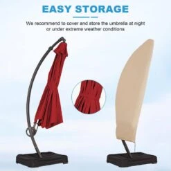 11 Ft. Outdoor Cantilever Offset Umbrella Patio Umbrella With Sandbag And Cover In Red -More Furniture Store cantilever umbrellas wts11 rd 40 1000