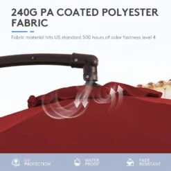 11 Ft. Outdoor Cantilever Offset Umbrella Patio Umbrella With Sandbag And Cover In Red -More Furniture Store cantilever umbrellas wts11 rd 4f 1000