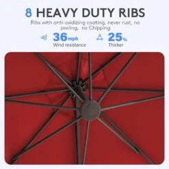 11 Ft. Outdoor Cantilever Offset Umbrella Patio Umbrella With Sandbag And Cover In Red -More Furniture Store cantilever umbrellas wts11 rd a0 1000