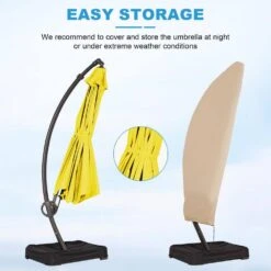 11 Ft.Outdoor Cantilever Offset Umbrella Patio Umbrella With Sandbag And Cover In Yellow 12 11 Ft.Outdoor Cantilever Offset Umbrella Patio Umbrella With Sandbag And Cover In Yellow -More Furniture Store cantilever umbrellas wts11 ye fa 1000