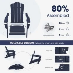 Classic Blue Folding Plastic Adirondack Chair -More Furniture Store composite adirondack chairs peqwy blue 4f 1000