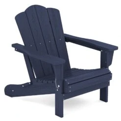 Classic Blue Folding Plastic Adirondack Chair