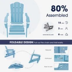 Classic Light Blue Folding Plastic Adirondack Chair -More Furniture Store composite adirondack chairs peqwy lb 44 1000