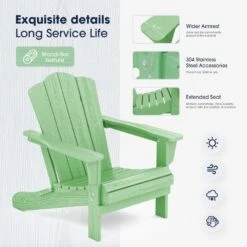 Classic Light Green Folding Plastic Adirondack Chair -More Furniture Store composite adirondack chairs peqwy lgreen 1f 1000