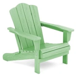 Classic Light Green Folding Plastic Adirondack Chair