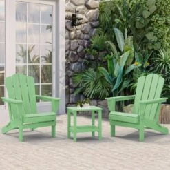 Classic Light Green Folding Plastic Adirondack Chair -More Furniture Store composite adirondack chairs peqwy lgreen fa 1000