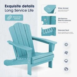 Classic Tiffany Blue Folding Plastic Adirondack Chair -More Furniture Store composite adirondack chairs peqwy tb 1f 1000