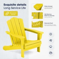 Classic Yellow Folding Plastic Adirondack Chair 9 Classic Yellow Folding Plastic Adirondack Chair -More Furniture Store composite adirondack chairs peqwy yellow 1f 1000