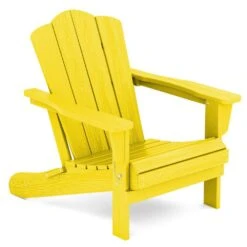 Classic Yellow Folding Plastic Adirondack Chair