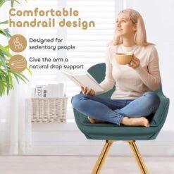 24 In. Dark Green Fabric Swivel Arm Chair With Metal Legs 17 24 In. Dark Green Fabric Swivel Arm Chair With Metal Legs -More Furniture Store dark green jearey accent chairs e21zy hd dg 44 1000