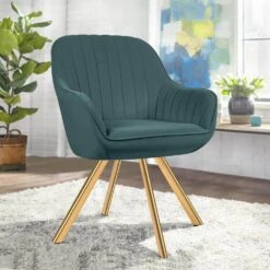 24 In. Dark Green Fabric Swivel Arm Chair With Metal Legs 18 24 In. Dark Green Fabric Swivel Arm Chair With Metal Legs -More Furniture Store dark green jearey accent chairs e21zy hd dg fa 1000