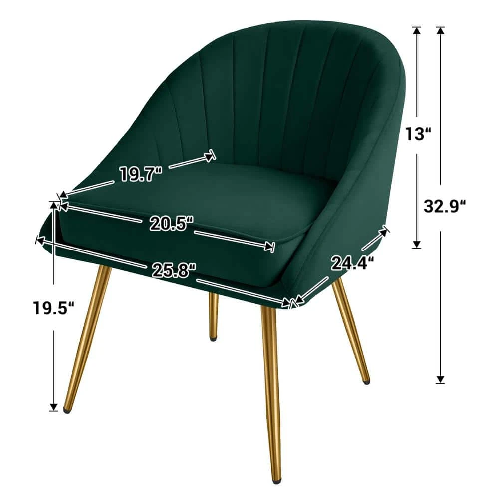 Biscuit Dark Green Upholstered Outdoor Dining Chair With Tufted Back (Set Of 2) 2 Biscuit Dark Green Upholstered Outdoor Dining Chair With Tufted Back (Set Of 2) - Image 2