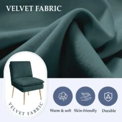 Dark Green 1-Piece Armless Upholstered Leisure Tight Back Accent Side Chair With Cushion 12 Dark Green 1-Piece Armless Upholstered Leisure Tight Back Accent Side Chair With Cushion -More Furniture Store dark green jearey ottomans e11xxy hd dg 4f 1000