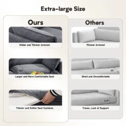 Modern Dark Grey 76.77 In. 2 Seat Corduroy Velvet Loveseat With Two Pillows Cushions For Living -More Furniture Store dark grey jearey loveseats e46sf 1 dr 4f 1000