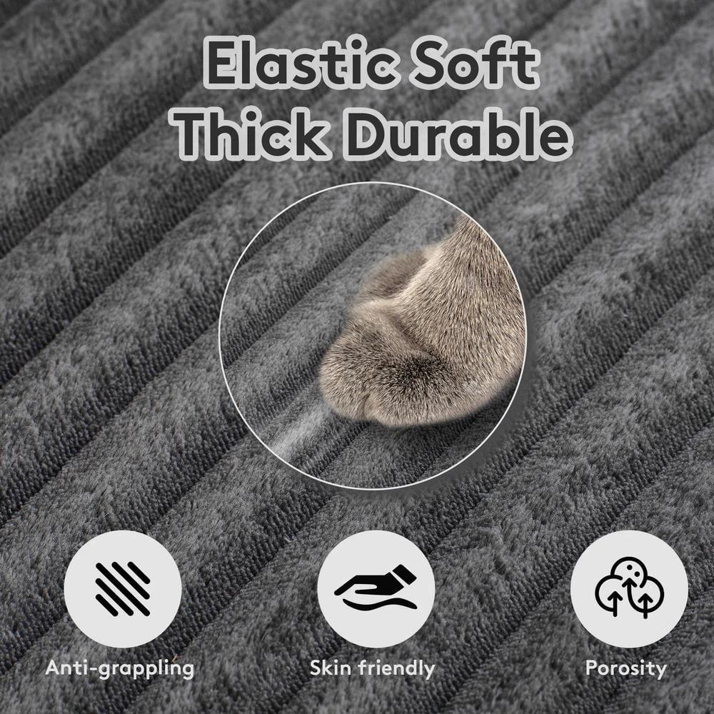 100.78 In. Dark Grey Corduroy Detachable Sofa With Eight Pillows 7 100.78 In. Dark Grey Corduroy Detachable Sofa With Eight Pillows - Image 7