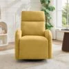 Chenille Gold 3-Position Swivel Power Nursery Recliner With USB And Induction Light Strip For Living Room