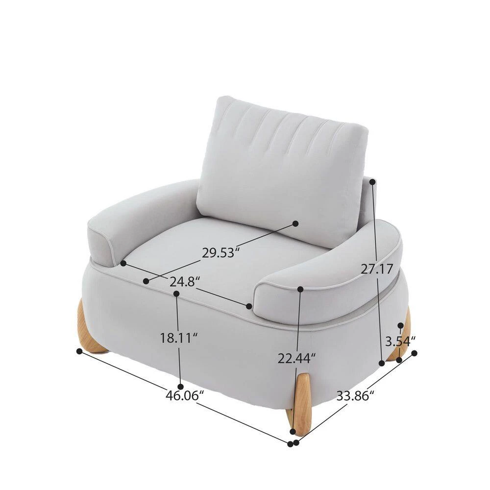 Modern Gray Velvet Accent Arm Chair With Ottoman 2 Modern Gray Velvet Accent Arm Chair With Ottoman - Image 2