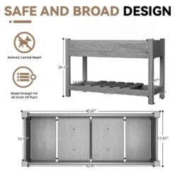 45 In. X 18 In. X 29 In. Outdoor Plastic Raised Garden Bed In Gray -More Furniture Store gray jearey elevated garden beds tphj gray 4f 1000