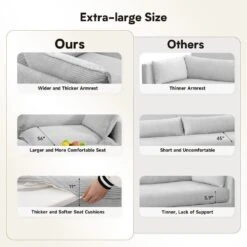 147 In. W 6-Piece Modern Fabric Sectional Sofa With Ottoman In Gray -More Furniture Store gray jearey sectional sofas e46sf 4 gy 76 1000