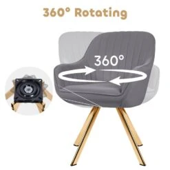 24 In. Modern Gray Fabric Swivel Arm Chair With Metal Legs -More Furniture Store grey jearey accent chairs e21zy hd gy 1f 1000