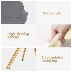 24 In. Modern Gray Fabric Swivel Arm Chair With Metal Legs -More Furniture Store grey jearey accent chairs e21zy hd gy 4f 1000