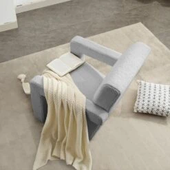 Modern Grey Adirondack Chair Interior Design Style Luxurious Lambswool Upholstered Accent Chair -More Furniture Store grey jearey accent chairs slswy grey 44 1000