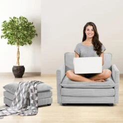 Modern Grey Corduroy Loveseat With Two Pillows For Living 13 Modern Grey Corduroy Loveseat With Two Pillows For Living -More Furniture Store grey jearey loveseats e46sf 2 gy 31 1000