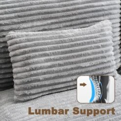 154 In. Corduroy Modular Rectangular Shaped Grey 4 Seat Sectional Sofa For Living Room And Spacious Space 15 154 In. Corduroy Modular Rectangular Shaped Grey 4 Seat Sectional Sofa For Living Room And Spacious Space -More Furniture Store grey jearey sectional sofas lydtr 4 grey 1f 1000