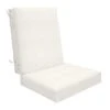 24 In. X 24 In. Deep Seat Outdoor Couch Sectional Sofa Cushion In White