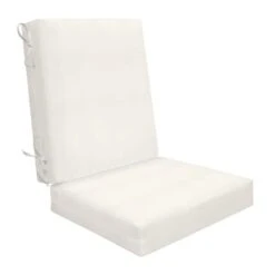 24 In. X 24 In. Deep Seat Outdoor Couch Sectional Sofa Cushion In White