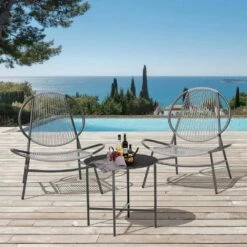 3-Piece Grey Round Rattan Patio Rust-Proof Outdoor Bistro Set 13 3-Piece Grey Round Rattan Patio Rust-Proof Outdoor Bistro Set -More Furniture Store jearey bistro sets xsd3p grey 44 1000