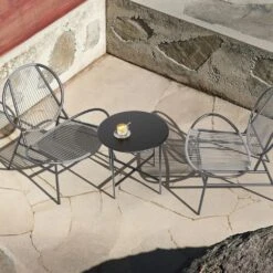 3-Piece Grey Round Rattan Patio Rust-Proof Outdoor Bistro Set 14 3-Piece Grey Round Rattan Patio Rust-Proof Outdoor Bistro Set -More Furniture Store jearey bistro sets xsd3p grey fa 1000