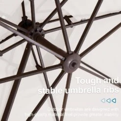 10 X 10 Ft. Steel Cantilever Patio Umbrella In Cream -More Furniture Store jearey cantilever umbrellas 10cusb cream 66 1000