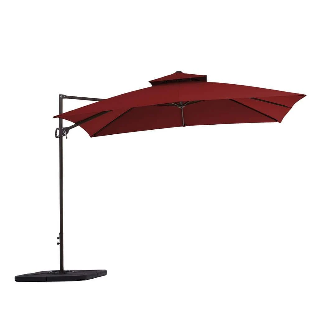 10 X 10 Ft. Steel Cantilever Patio Umbrella In Red 1 10 X 10 Ft. Steel Cantilever Patio Umbrella In Red