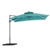 10 X 10 Ft. Steel Cantilever Patio Umbrella In Teal