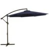 10 Ft. Cantilever Hanging Steel Offset Outdoor Patio Umbrella With Cross Base In Navy