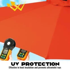 10 Ft. Cantilever Hanging Steel Offset Outdoor Patio Umbrella With Cross Base In Orange -More Furniture Store jearey cantilever umbrellas 10cxxj orange 1f 1000